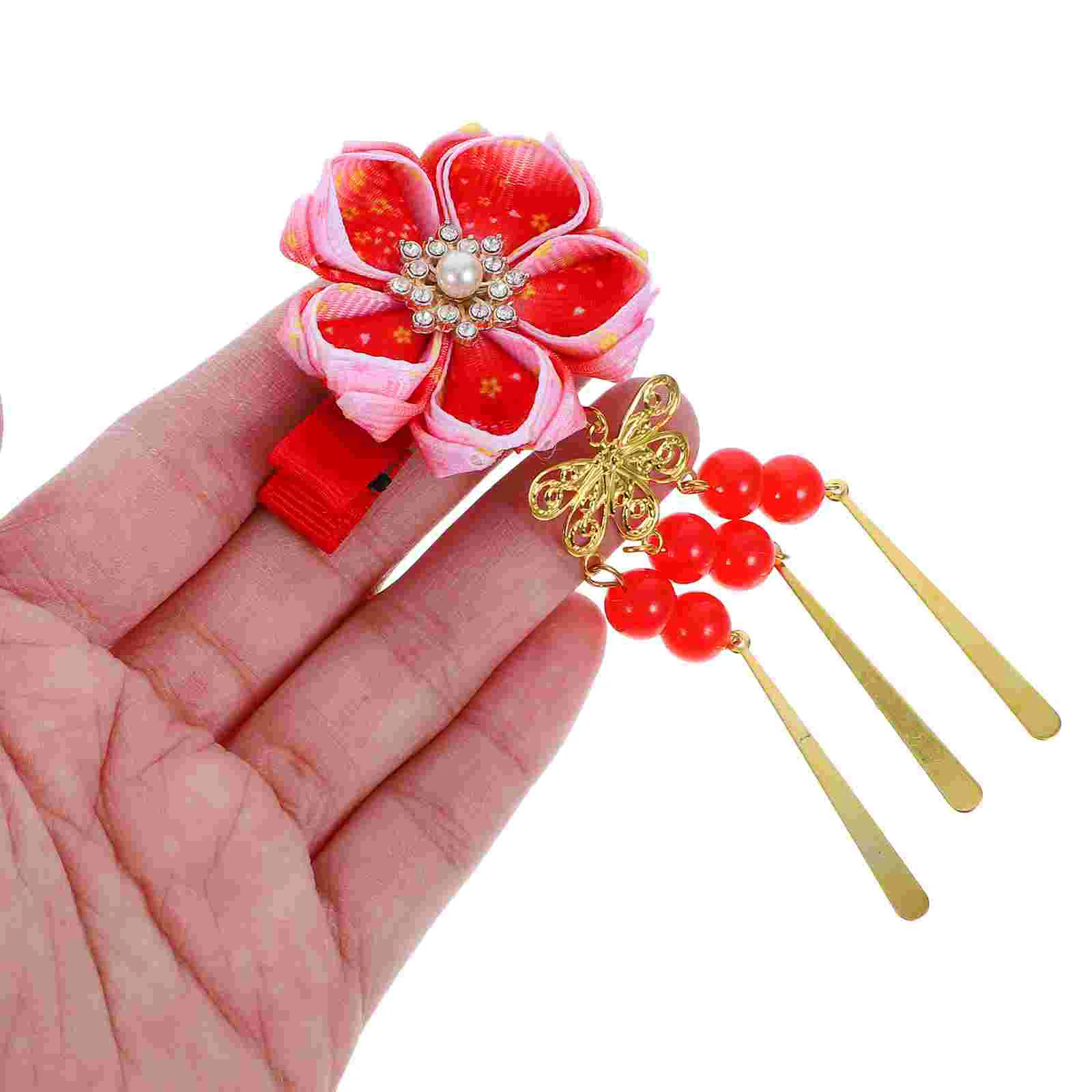 Заколки для украшения волос аксессуары девочек заколки кимоно с цветами детские