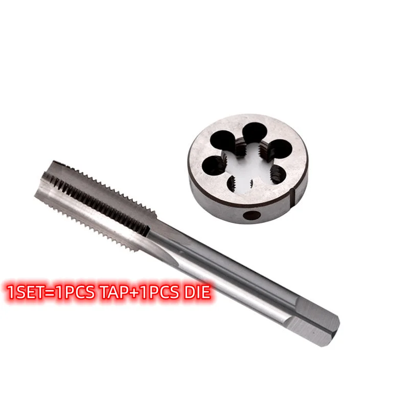 

1 SET HSS Right Hand Screw tap and die set U9/16-20 Fixed Round dies Straight Flute taps For Bicycle threads