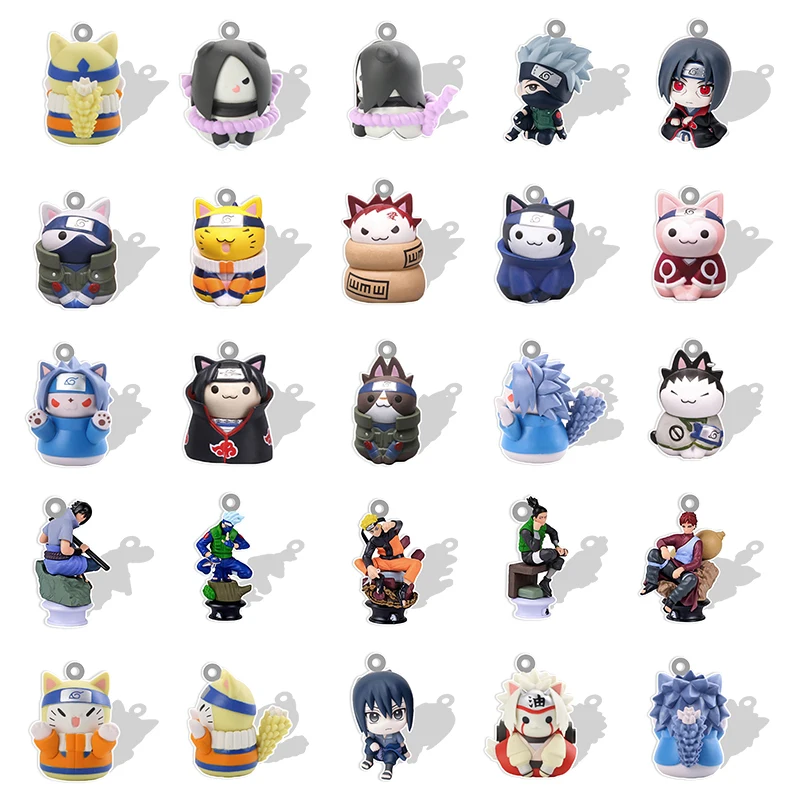 

Bandai Cute Naruto Figures Little Charms Acrylic Q Version Models 2D Doll Jiraiya Sakura Resin Pendants High-quality QHY416