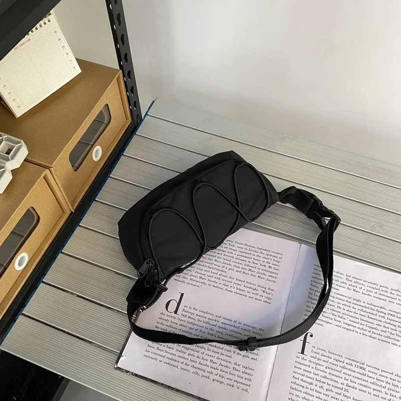 2022 Fashion Small chest bag for men Trend White men's shoulder bag Nylon Cross bag men Casual Sports Running Phone Waist pack