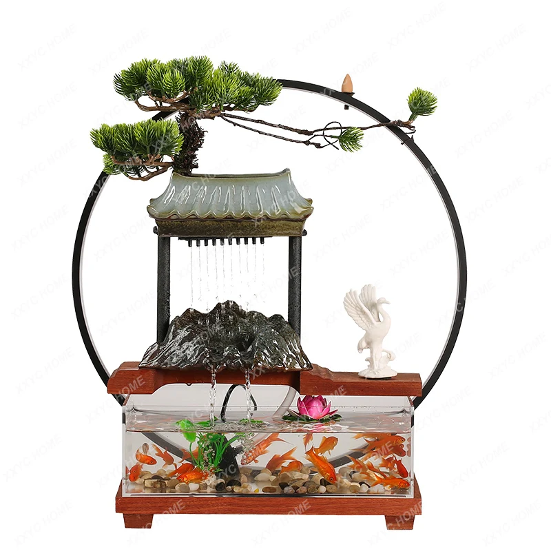 Аквариум с самоциркулирующей рыбкой экологичный Рабочий стол для гостиной