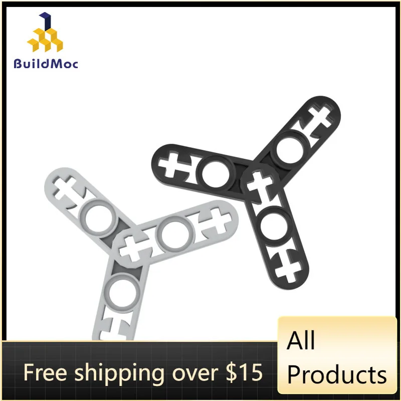 

10PCS High-Tech Assemble Particle 44374 3-Leaf With Hole Arm Brick Building Blocks Kit Replaceable Part Toy For Children Gift