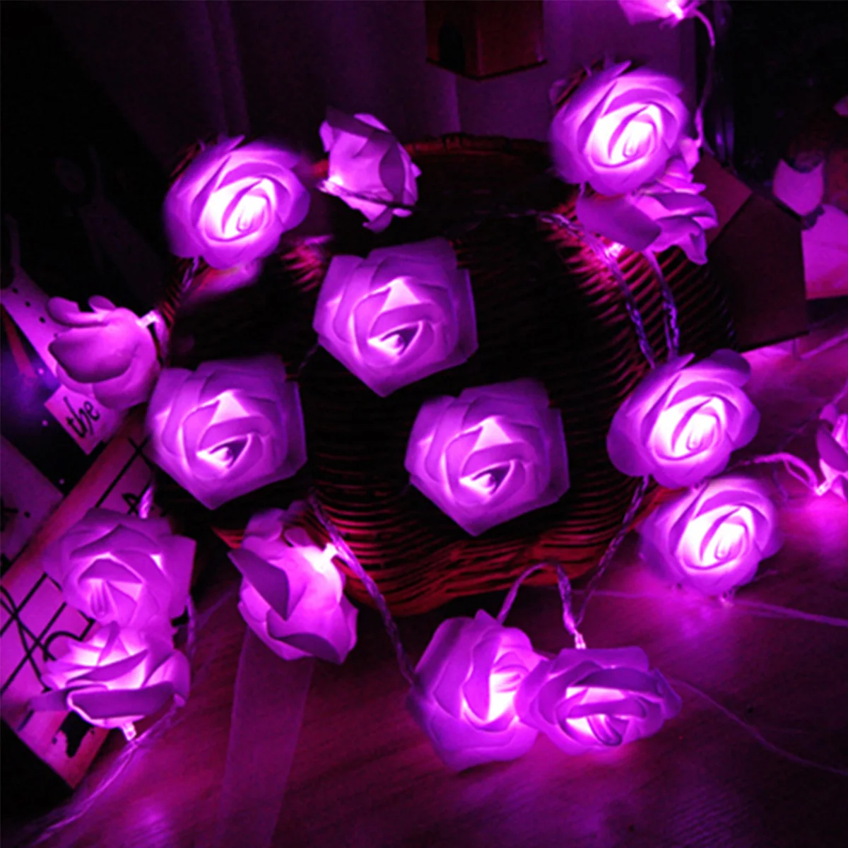 

10LED Lamp Roses Shaped Decorative Light Rose Flower String Lights For Living Room Bedroom Girl'S Favorite Style Dropship