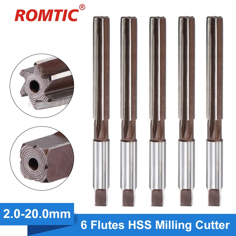 

2mm-16mm Straight Shank D4 HSS Reamer Chucking Engineering Milling Cutter Tool 3mm/4mm/5mm/6mm/8mm/10mm/12mm/14m 6 Flutes HSS