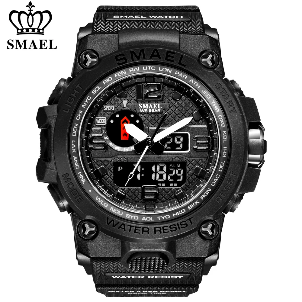 

SMAEL1545D Sport Watch For Men Army LED Waterproof Watches Men's Top Luxury Brand Digital Quartz WristWatch Male wrist Stopwatch
