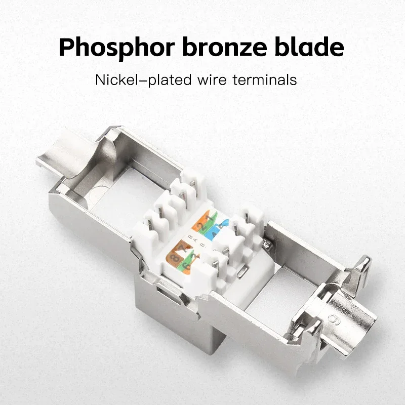 CAT6A CAT7 RJ45 Keystone экранированный слот FTP цинковый сплав модульный соединитель