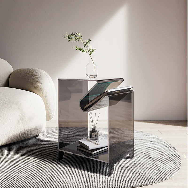 

Acrylic Sofa Side Coffee Tables Design Mobile Minimalist Modern Floor Bed Side Coffee Table Table Basse Entrance Hall Furniture
