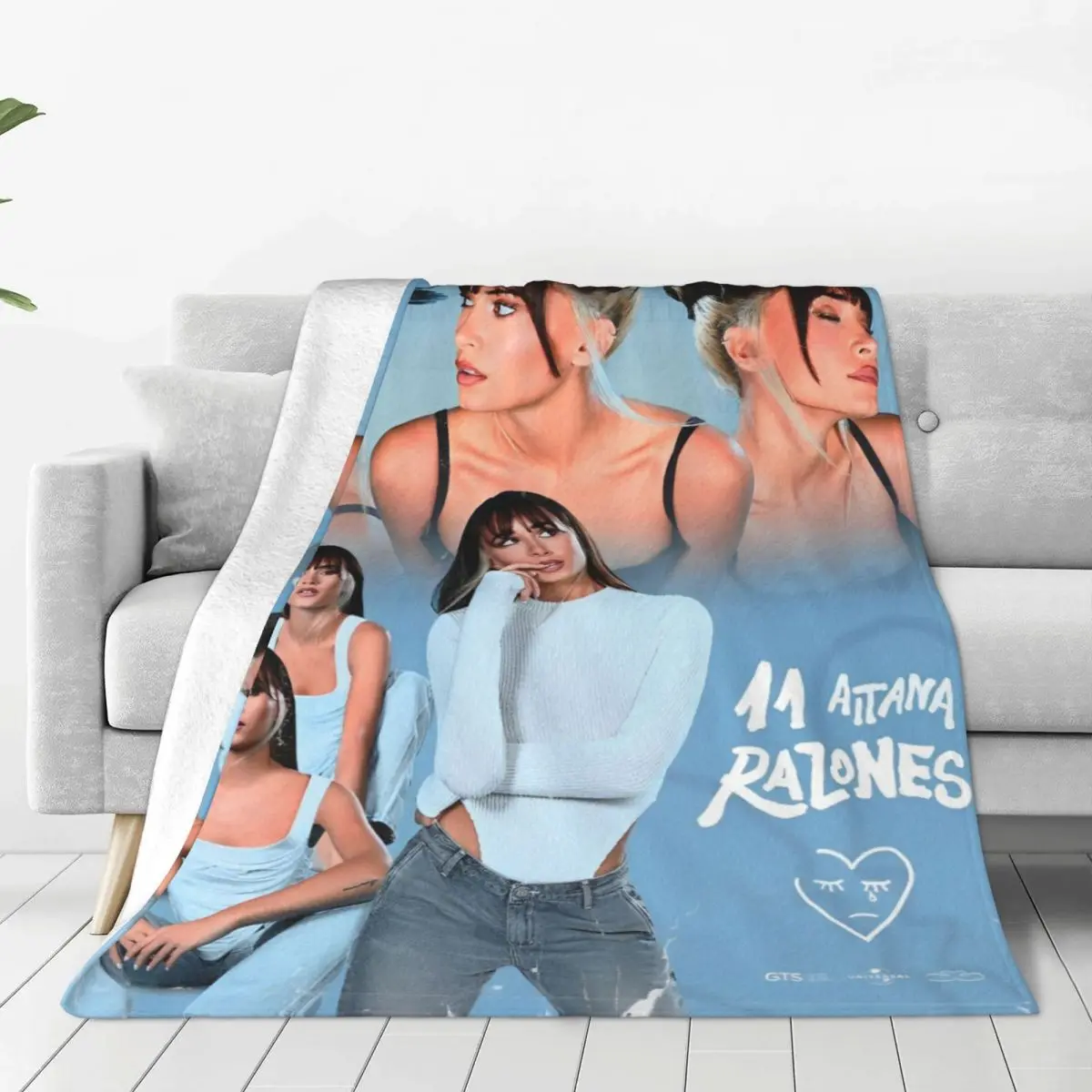 Испанская певица милое супермягкое одеяло Aitanas плюшевое для пикника графическое