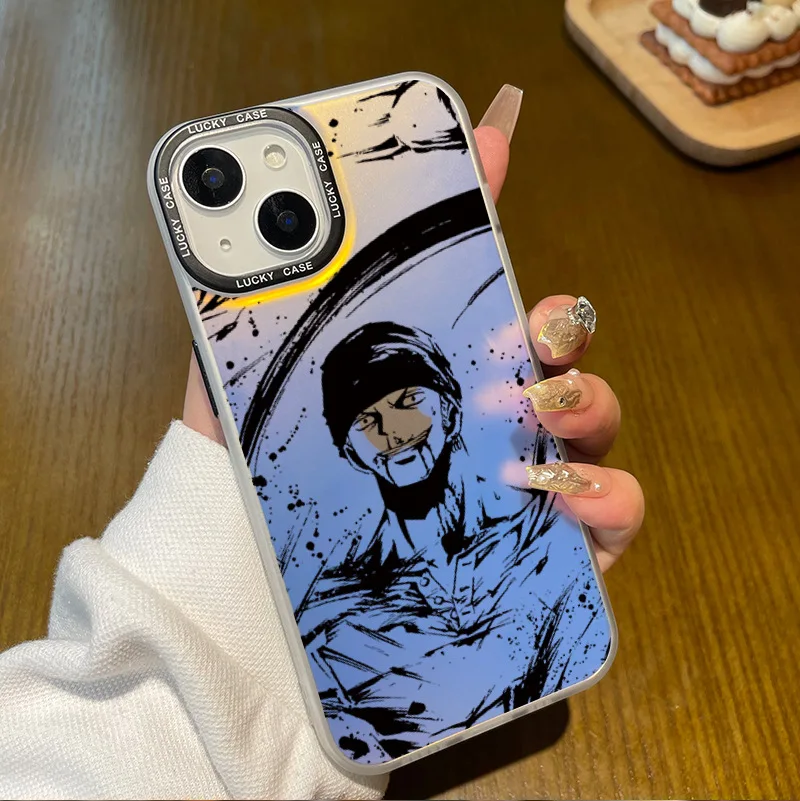 

One Piece Mobile Phone Case Laser Cool Luffy Zoro Cartoon Frosted Touch Anti-Fall Lens All-Inclusive for Iphone11 12 13 14Promax