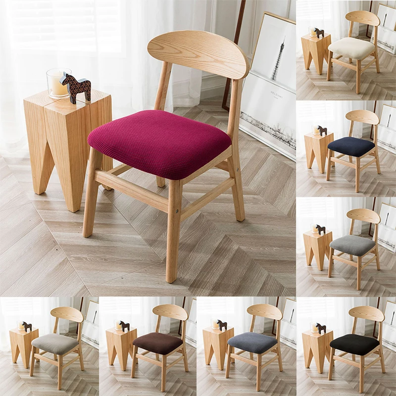 

Solid Color Chair Cover Home Decor Elastic Dining Seat Covers Dust-proof Office Stool Protector Detachable Chair Slipcover