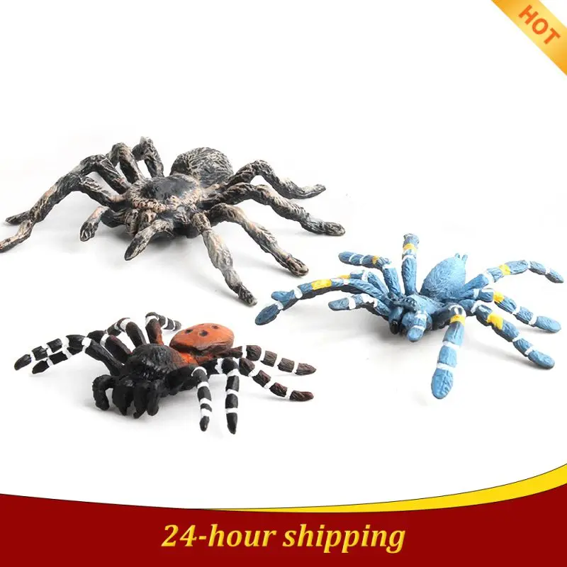 

3 Colors Children's Mini Solid Simulation Insect Model Spider Red Spider Black Spider Model Toy Tricky Toy For Kids Gift