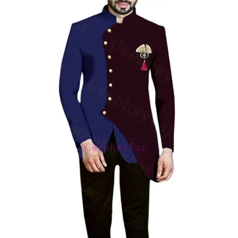 

Официальный свадебный смокинг для джентльмена, костюмы для выпускного вечера, комплект из 2 предметов, мужской модный блейзер с брюками на з...