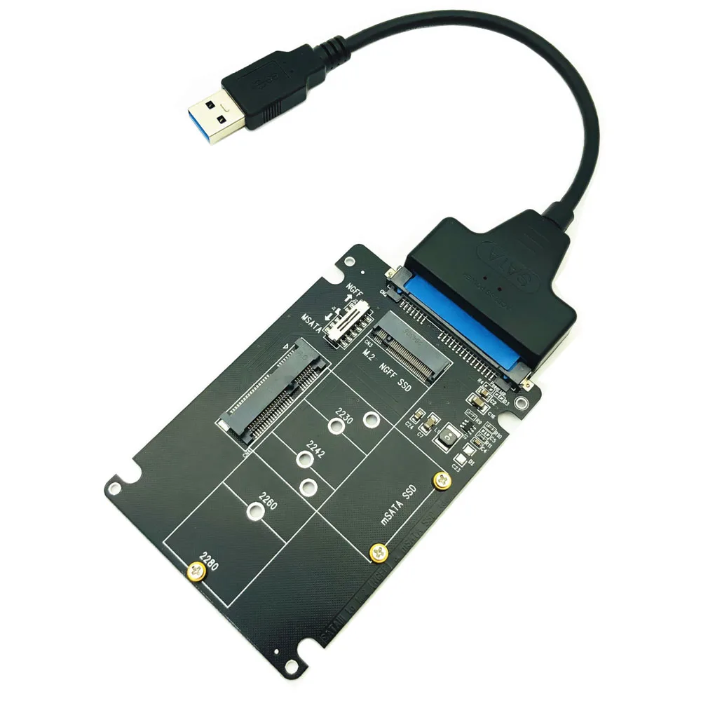 

MSATA-SATA адаптер B Key m.2 SATA SSD к SATA адаптер карты mSATA m.2 NGFF к USB конвертер для mSATA + M.2 2 в 1 SSD HDD переходник