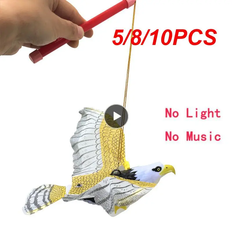 

Emulation Flying Hawk Kite Electric Bird Scarer Drive Glowing Eagle Repellent for Garden Scarecrow Yard Bird Repeller With Music