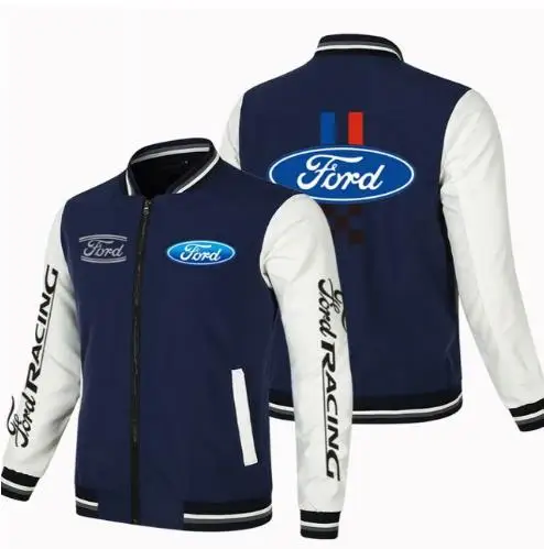 

Новинка 2023, Ford куртка с логотипом, весна-осень, Мужская популярная Повседневная модная свободная байкерская куртка с принтом, мужская бейсбольная форма