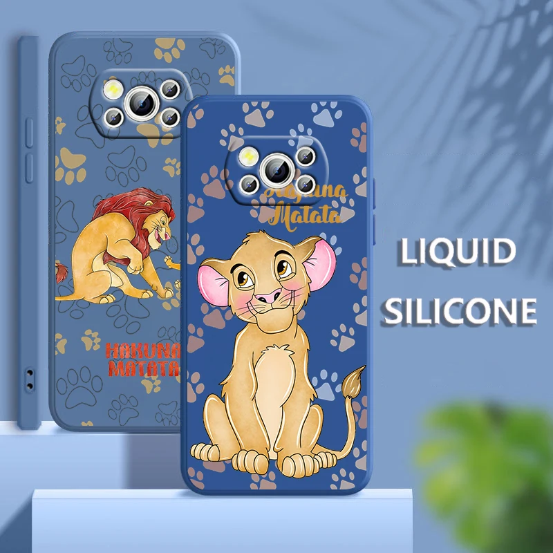 

Cute Disney Lion King For Xiaomi POCO C50 C40 X4 M5S F4 M4 X3 F3 M3 C3 Pro GT NFC 4G 5G Liquid Rope Silicone Phone Case