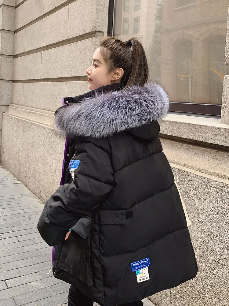 Vielleicht 2022 New Winter Jacket Women Parka Fashion Long Coat Hooded Parkas With Fur Collar Warm Snow Wear Padded Clothes