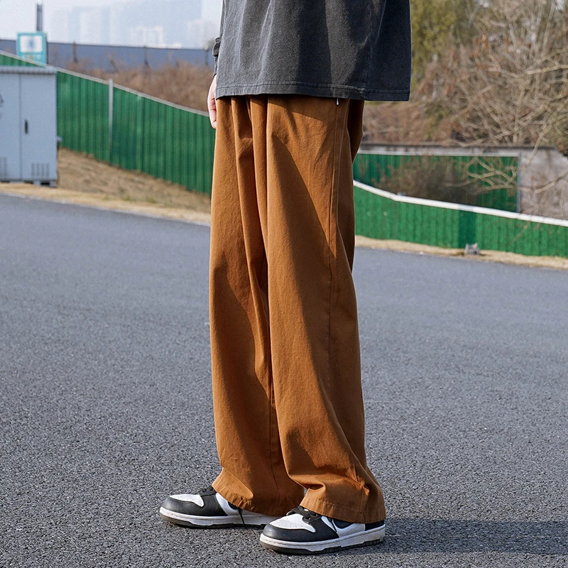 

LAPPSTER Men Harajuku Brown Cargo Pants 2022 Baggy Joggers Wide Leg Sweat Pants Vintage Korean Fashion Cotton Joggers Pants