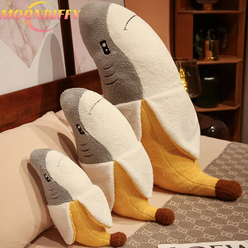 

Kawaii Transform Shark Banana Plush Toy Stuffed Cute Backpack Pendant Doll Animal Pillow Soft Cartoon Cushion Kid Christmas Gift