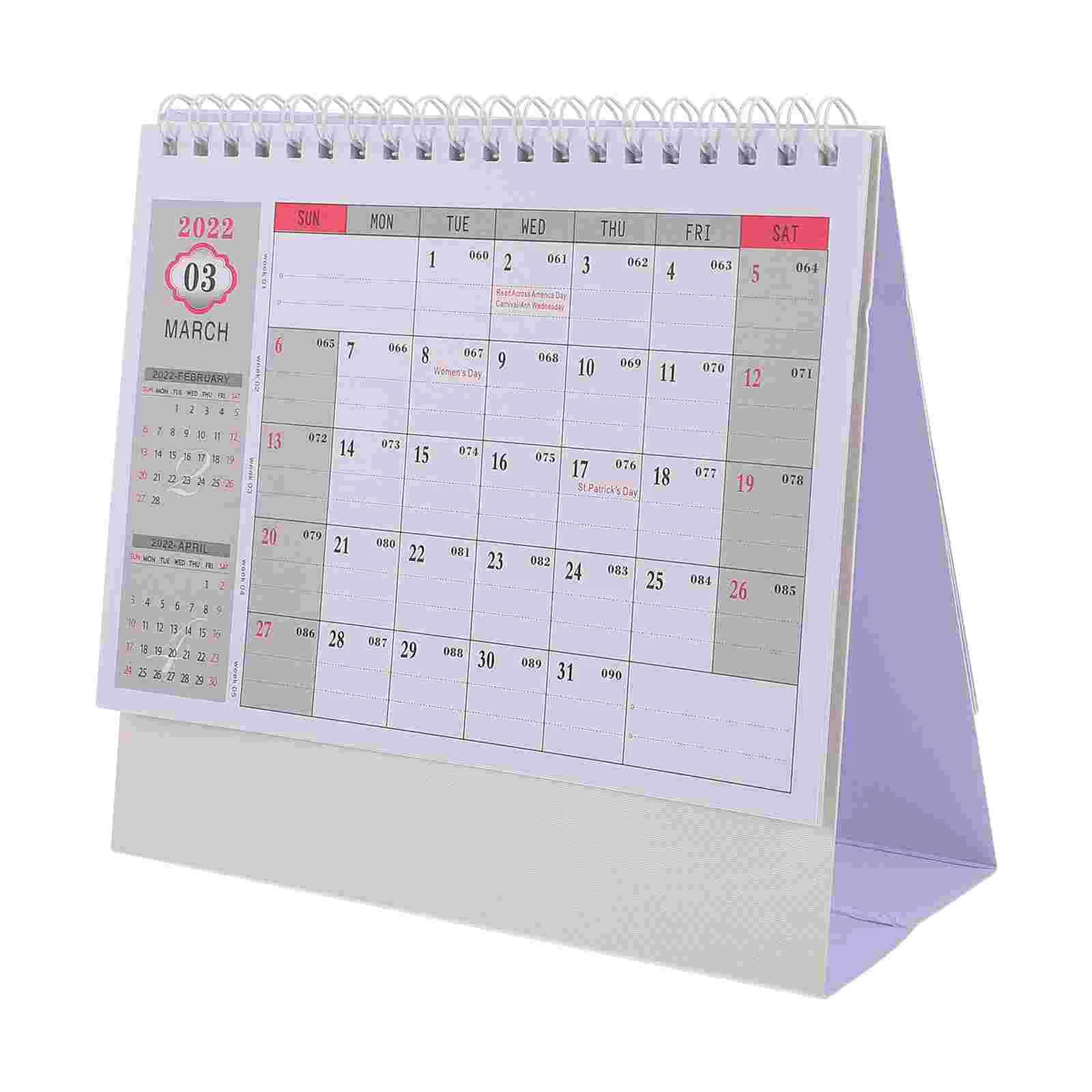

Calendar Desk Tabletop Standing Small Monthly Office English International 2022 Table Planner Mini Decorative School Binding