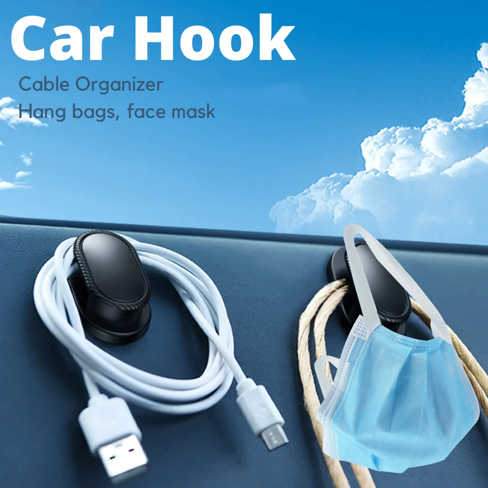 

4 Pcs Car Hook Organizer Storage Car Key Headphone USB Cable Protector Wall Hook Bag Car Office Home Auto Fastener Clip Hanger