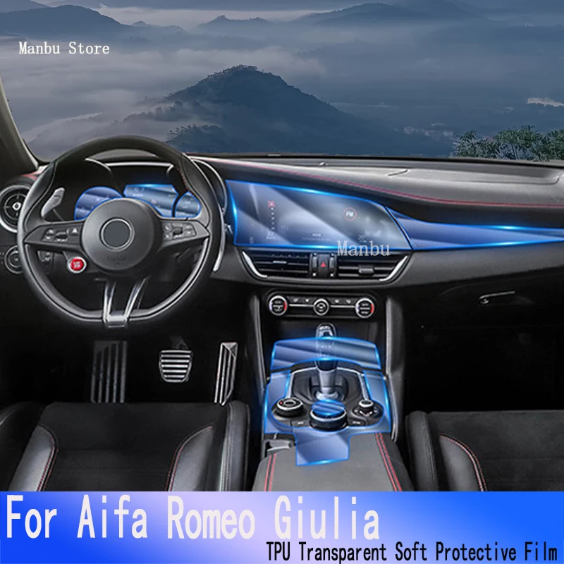 

Гибридная автомобильная пленка GPS навигатора для Aifa Romeo Giulia(2017-2019), Защитная пленка для ЖК-экрана из ТПУ, декоративные наклейки
