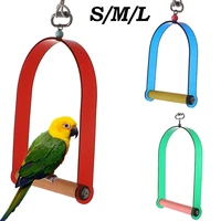 cool bird parrot swing toy acrylic bird perch stand playstand hanging cage swings for budgie parrot bird accessories