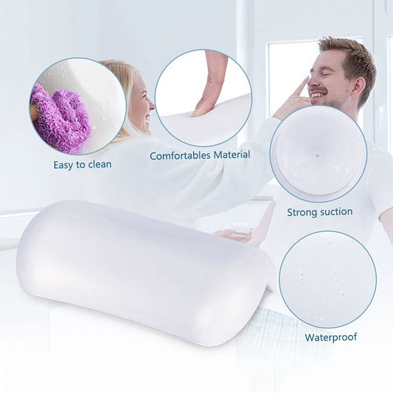 SPA Bath Pillow Non-slip  Bathtub Headrest Soft Waterproof Bath Pillows With Suction Cups Easy To Clean Bathroom Accessories