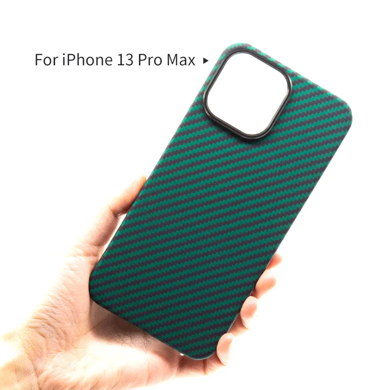 

iphone 13 pro max phone cover Green Luxury Carbon Fiber Hard Camera Lens Protection Ultra Thin Matte Kevlar color phone case