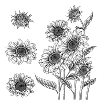 beautiful sun flower clear stamp for scrapbooking rubber stamp seal paper craft clear stamps card making