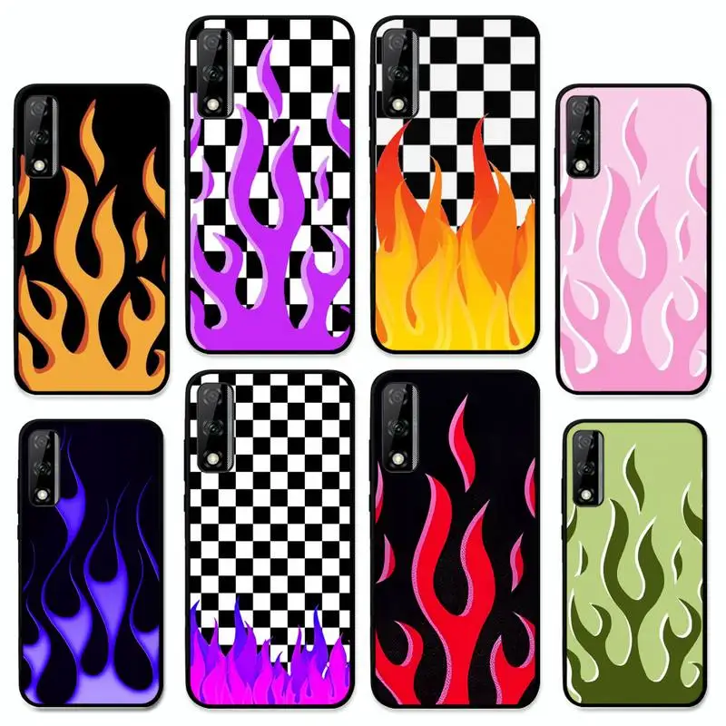 

Black Flame Phone Case for Huawei Y 6 9 7 5 8s prime 2019 2018 enjoy 7 plus