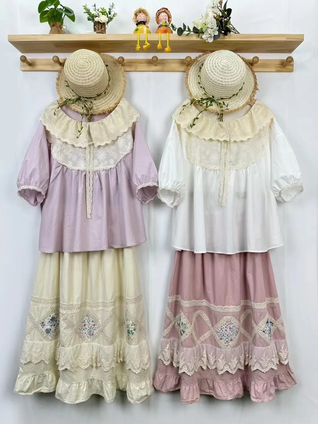 Рубашка женская кружевная с вышивкой винтажная свободная Удобная блузка в