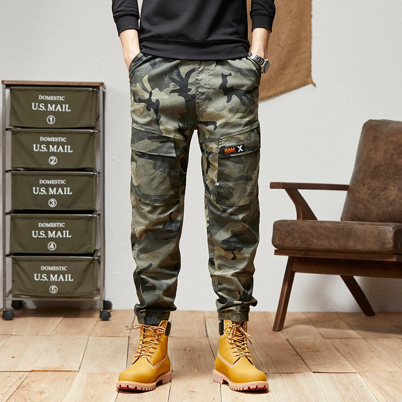 

For 2023 Sports Running Streetwear Spring Autumn Camouflage Cargo Military Tactics Pants Mens Casual Oversize 38 Trouers