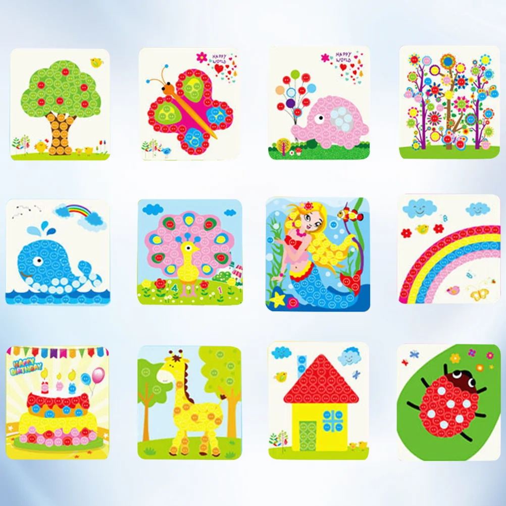 

Stickers Girls Boys Button Painting Kids Educational Toys Intellectual Development