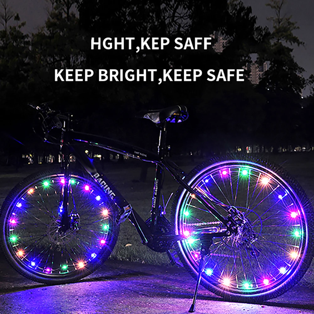 

LED Bicycle Spoke Light Waterproof Battery Operated Bike Wheel Decorative Light Ultra-Bright Tire Safety Light for Night Riding