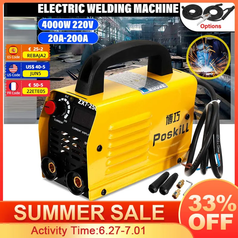 

4000W 200A DC Inverter Arc Electric Welding Machine 220V MMA ARC Welder for Home Beginner DIY Welding Working Electric Working