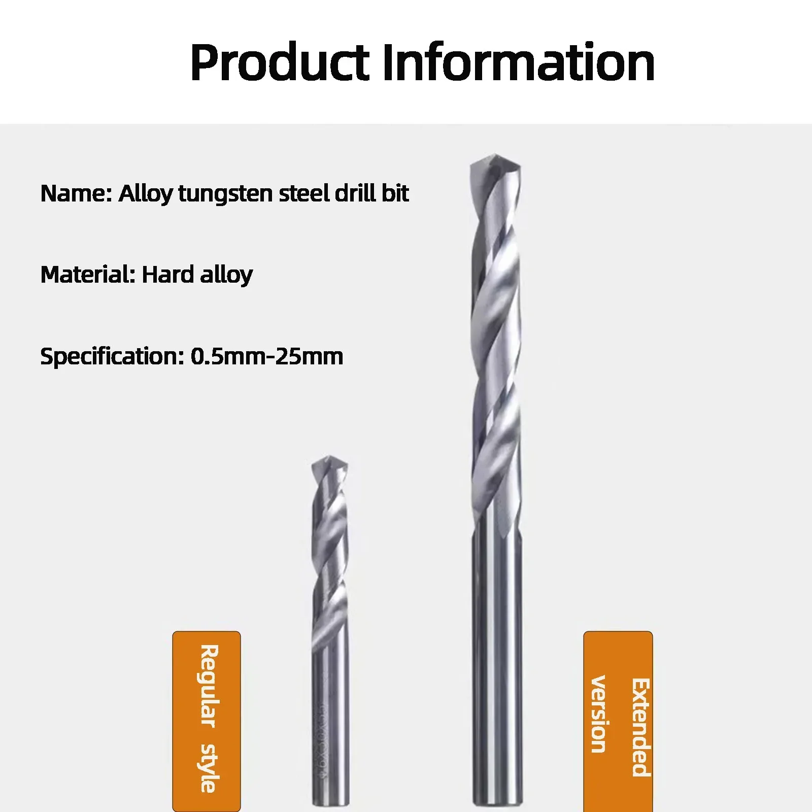 Твердосплавное спиральное сверло HRC45 ° 3 мм-20 мм расширенное из вольфрамовой