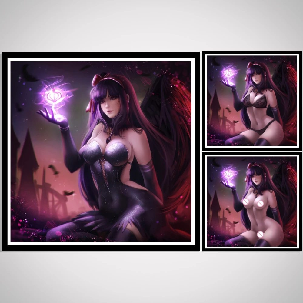 Homura Akemi Мультфильм Аниме Сексуальная обнаженная девушка художественный плакат