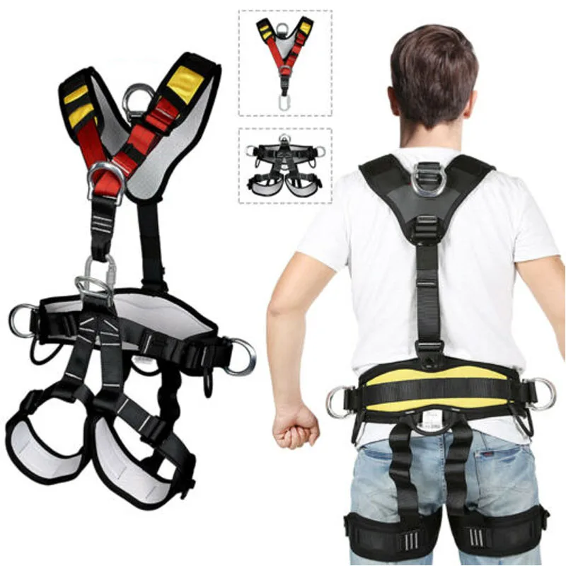 

Professional Rock Climbing Harnesses Full Body Safety Belt Climbing Trees Anti Fall Removable Gear Altitude Protection Equipment