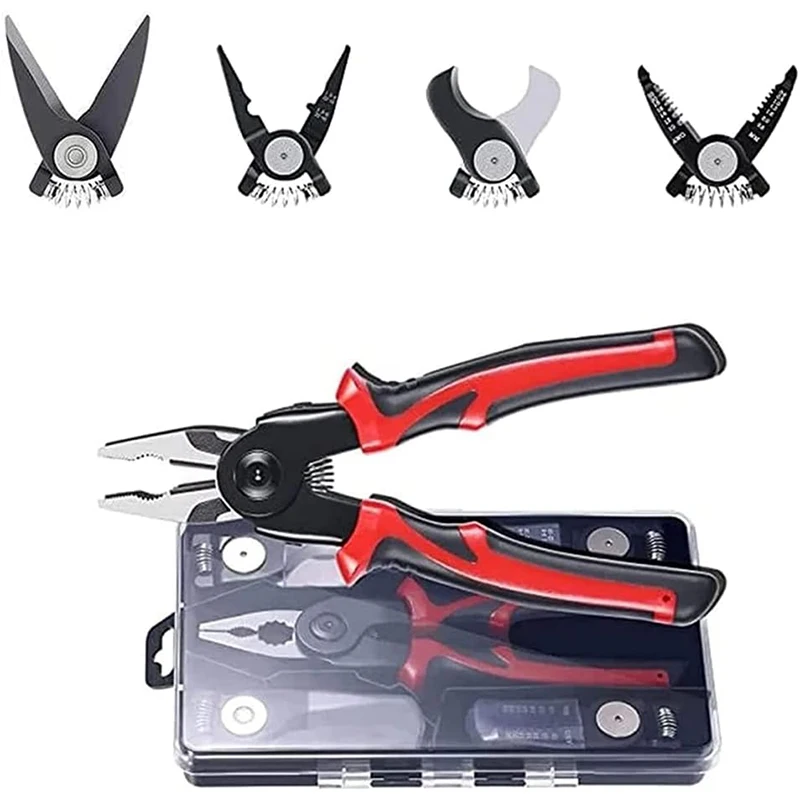 

Многофункциональный 5-в-1 Универсальный Набор инструментов Сменные плоскогубцы с головкой набор инструментов двухцветные плоскогубцы с ручкой из ПВХ для домашнего ремонта