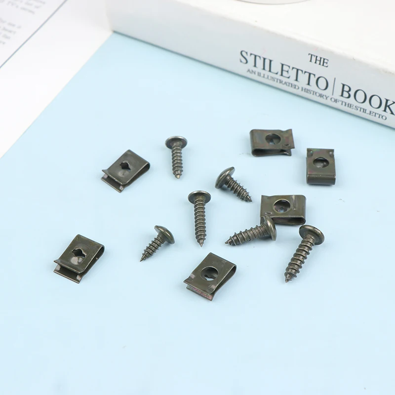 

10 комплектов, металлические фиксаторы M4 M5 для мотоцикла, автомобиля, скутера, квадроцикла, мопеда, электровелосипеда, самонарезающие винты ...