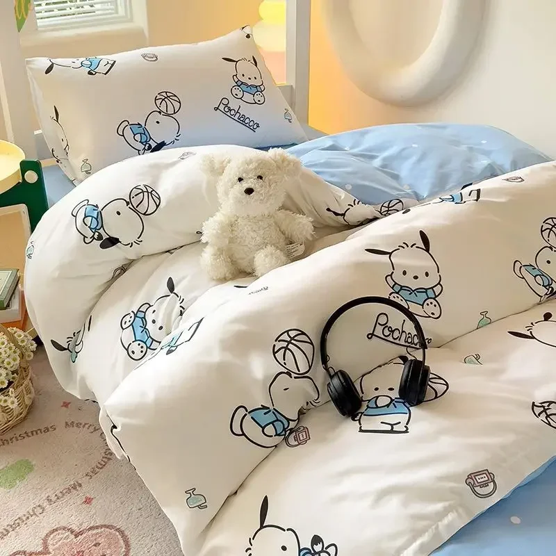 Hello Kitty Kuromi Cinnamoroll студенческое общежитие милый хлопковый комплект из четырех