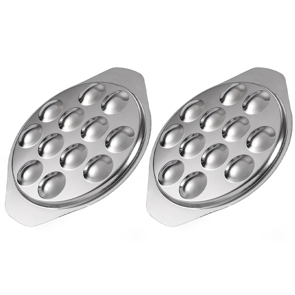 

Snail Dish Kitchen Gadget Escargot 12 Holes Holder Stainless Steel Plate Serving
