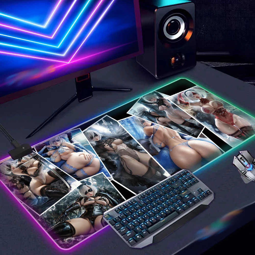 

Детский коврик для мыши с привлекательной девушкой, милый коврик для компьютерного стола, игровые аксессуары для клавиатуры, коврик для мыши с подсветкой