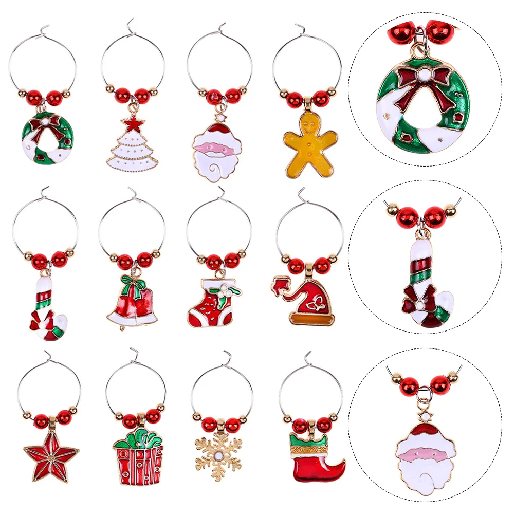 

Markerglass Christmas Recognizer Pendant Drinking Drink Champagne Bottle Identification Cup Cocktail Ring Goblet Holiday