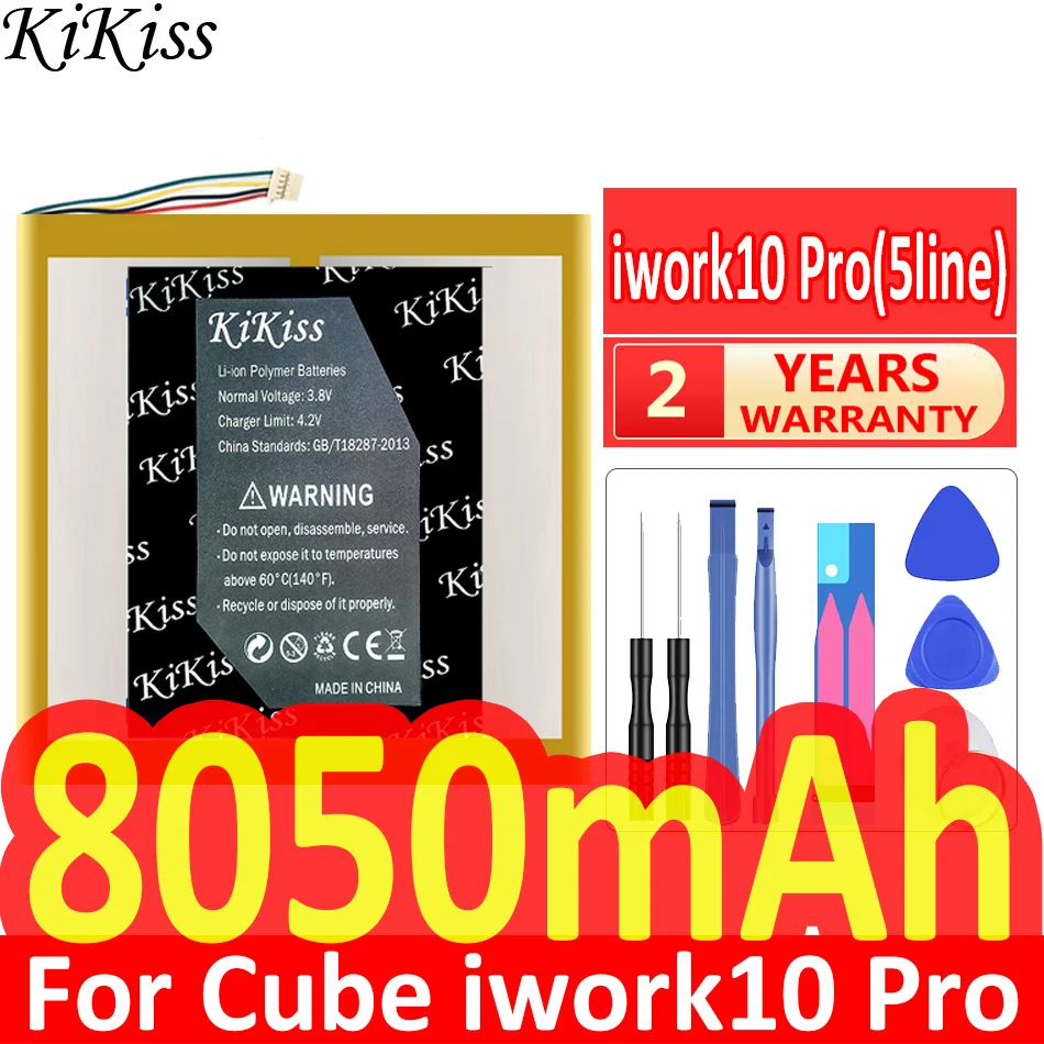 

KiKiss 8050mAh Battery Iwork10 Pro (5line) for ALLDOCUBE Cube Iwork10Pro Batteria + Free Tools