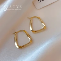 2021 new classic geometric elements irregular square metal earrings korean fashion jewelry simple accessories for woman or girls