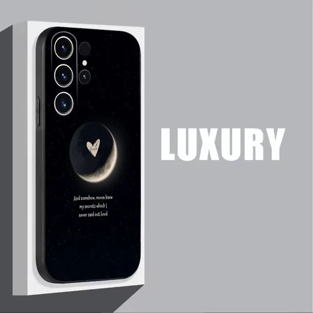 Фото Чехол для телефона с крутым лунным дизайном для Samsung Galaxy S26 S25 S24 S23 S22 S21 Plus Ultra Fold, мягкий, черный. №3