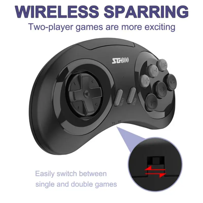 

Wireless Double Mini Arcade Hdmi-ompatible Md Hd Video Game Console Game Machine Hd 16-bit 2023 Games Built-in Games Game Stick