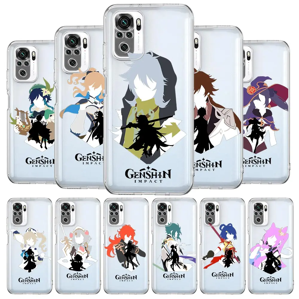 

Genshin Impact Anime New Square Clear Soft Phone Case For Xiaomi Redmi Note 12 11 9S 9 8 10 Pro+ 7 8T 9C 9A 8A K40 Gaming Cover